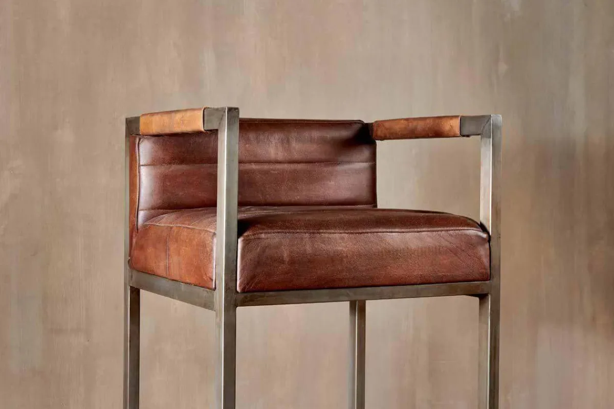 Kitchen & Dining|Bar Stools & Bar Chairs^Nkuku Wamma Leather Bar Chair