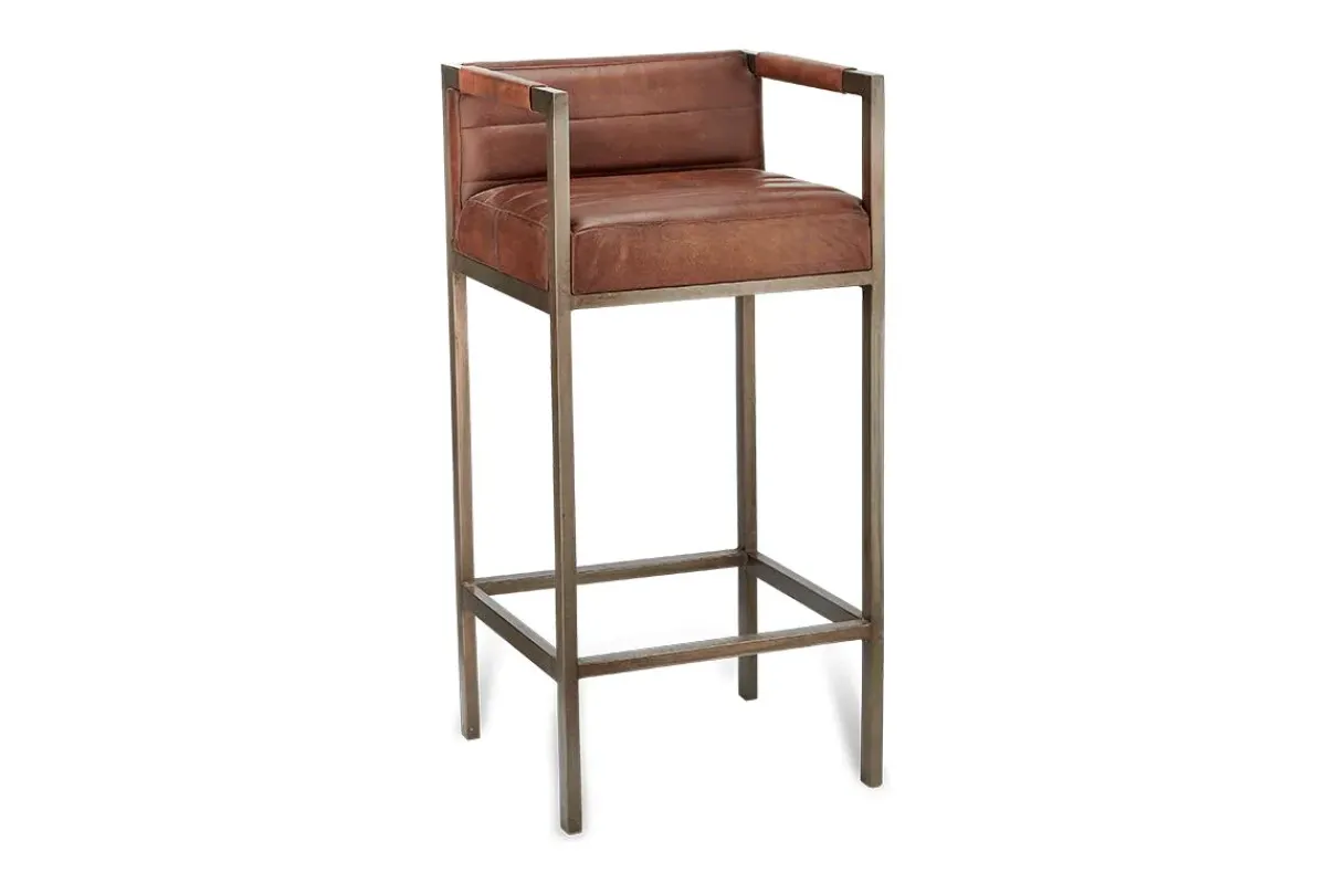 Kitchen & Dining|Bar Stools & Bar Chairs^Nkuku Wamma Leather Bar Chair
