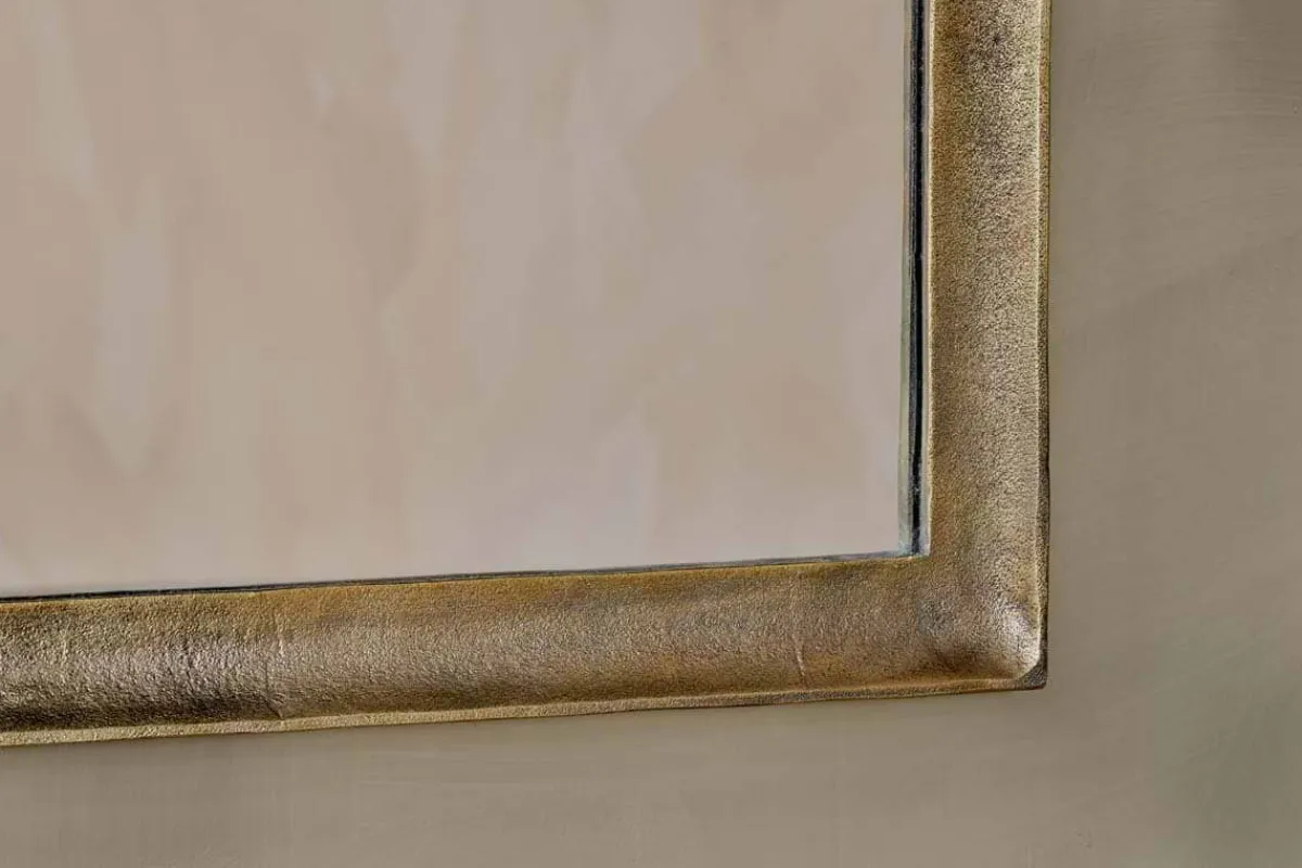 Wall Mirrors^Nkuku Yadur Rectangular Mirror - Antique Brass - Large