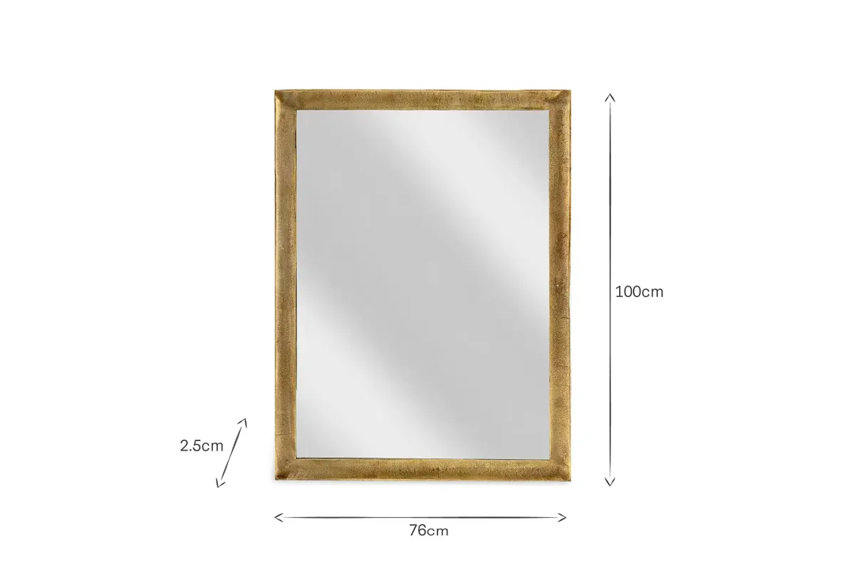 Wall Mirrors^Nkuku Yadur Rectangular Mirror - Antique Brass - Large