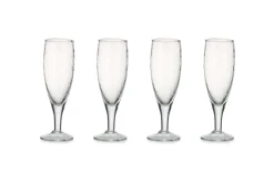 Entertaining Glasses|Wine & Champagne Glasses^Nkuku Yala Hammered Champagne Glass - (Set of 4) Clear Glass