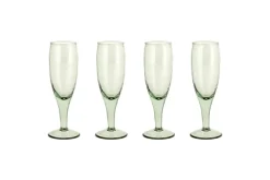 Entertaining Glasses|Wine & Champagne Glasses^Nkuku Yala Hammered Champagne Glass - (Set of 4) Sage Green