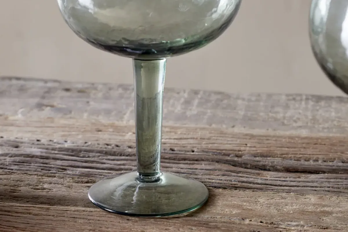 Entertaining Glasses|Christmas Table^Nkuku Yala Hammered Gin Glass - (Set of 2) Sage Green