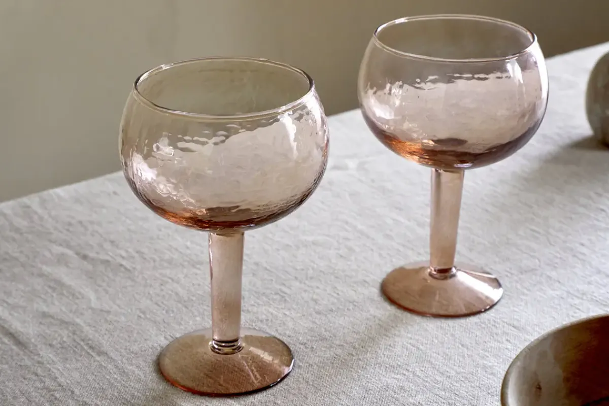 Entertaining Glasses|Christmas Table^Nkuku Yala Hammered Gin Glass - (Set of 2) Dusty Terracotta