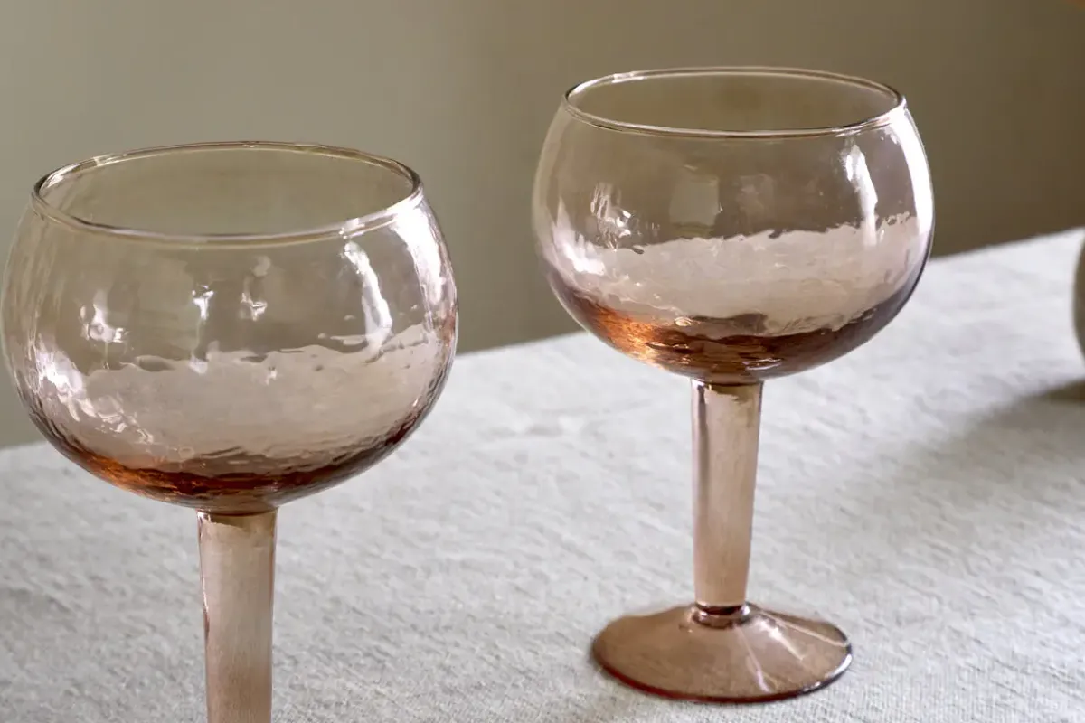 Entertaining Glasses|Christmas Table^Nkuku Yala Hammered Gin Glass - (Set of 2) Dusty Terracotta