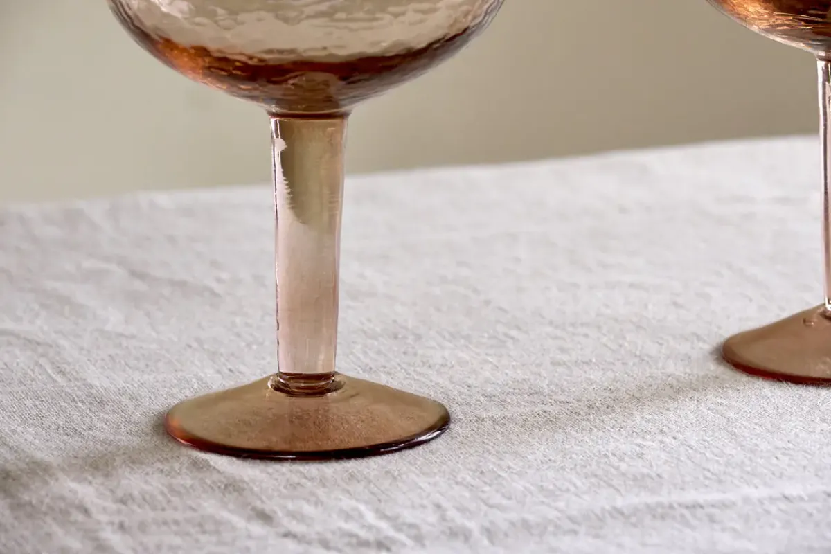 Entertaining Glasses|Christmas Table^Nkuku Yala Hammered Gin Glass - (Set of 2) Dusty Terracotta