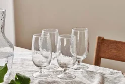 Entertaining Glasses^Nkuku Yala Hammered Glass - Clear (Set of 4)