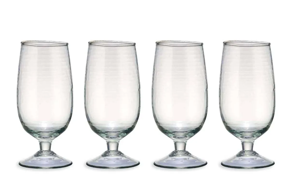 Entertaining Glasses^Nkuku Yala Hammered Glass - Clear (Set of 4)