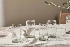 Breakfast Accessories|Entertaining Glasses^Nkuku Yala Hammered Highball - (Set of 4) Clear