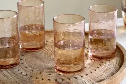 Tumblers^Nkuku Yala Hammered Highball - (Set of 4) Dusty Terracotta