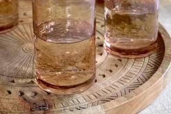 Tumblers^Nkuku Yala Hammered Highball - (Set of 4) Dusty Terracotta