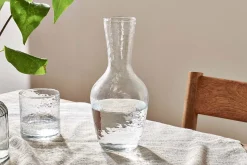 Jugs^Nkuku Yala Hammered Jug - Clear Glass