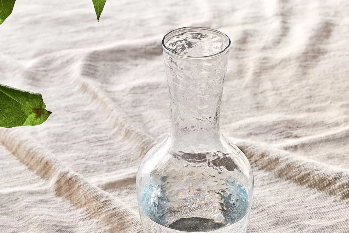 Jugs^Nkuku Yala Hammered Jug - Clear Glass