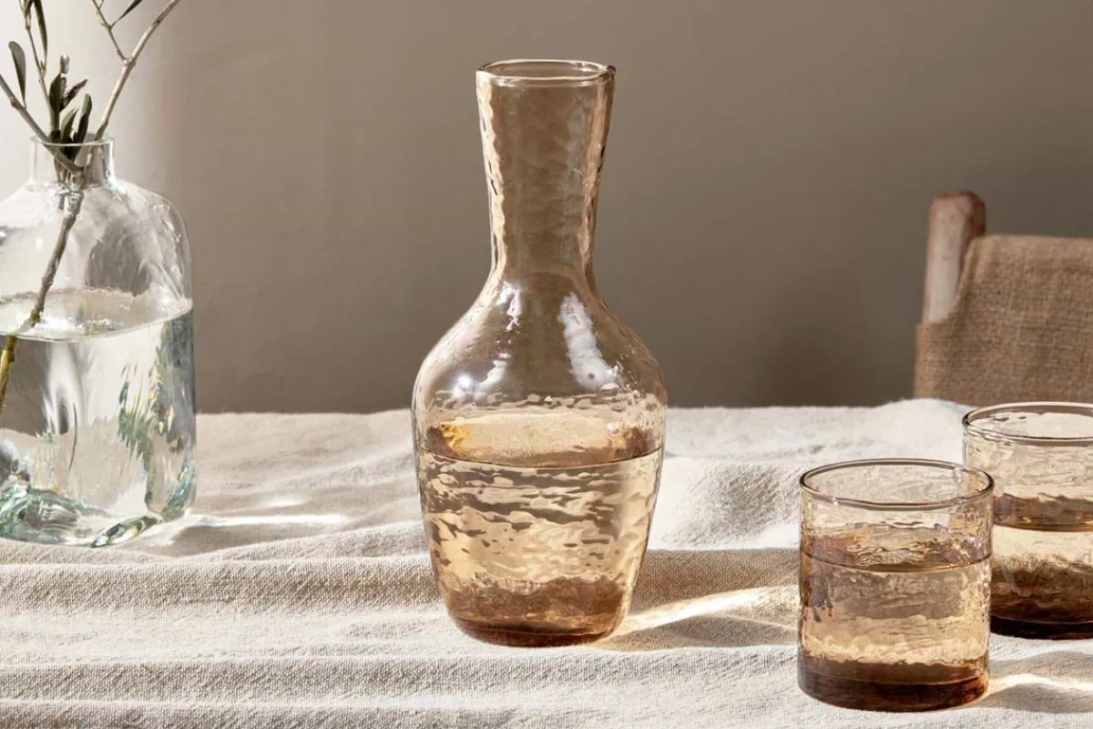 Jugs^Nkuku Yala Hammered Jug - Dusty Terracotta