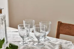 Entertaining Glasses|Wine & Champagne Glasses^Nkuku Yala Hammered Wine Glass - (Set of 4) Clear Glass