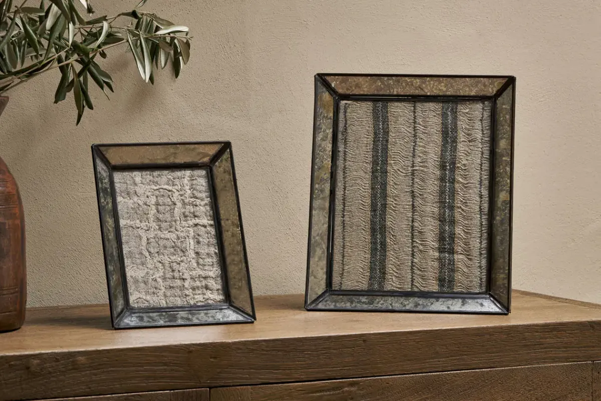 Decorative Home Accessories|Photo Frames^Nkuku Yash Antique Glass & Iron Photoframe - Antique Black
