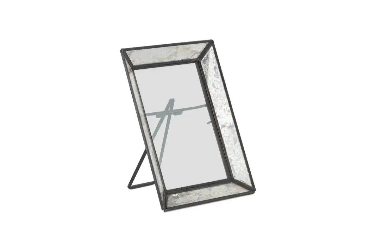 Decorative Home Accessories|Photo Frames^Nkuku Yash Antique Glass & Iron Photoframe - Antique Black