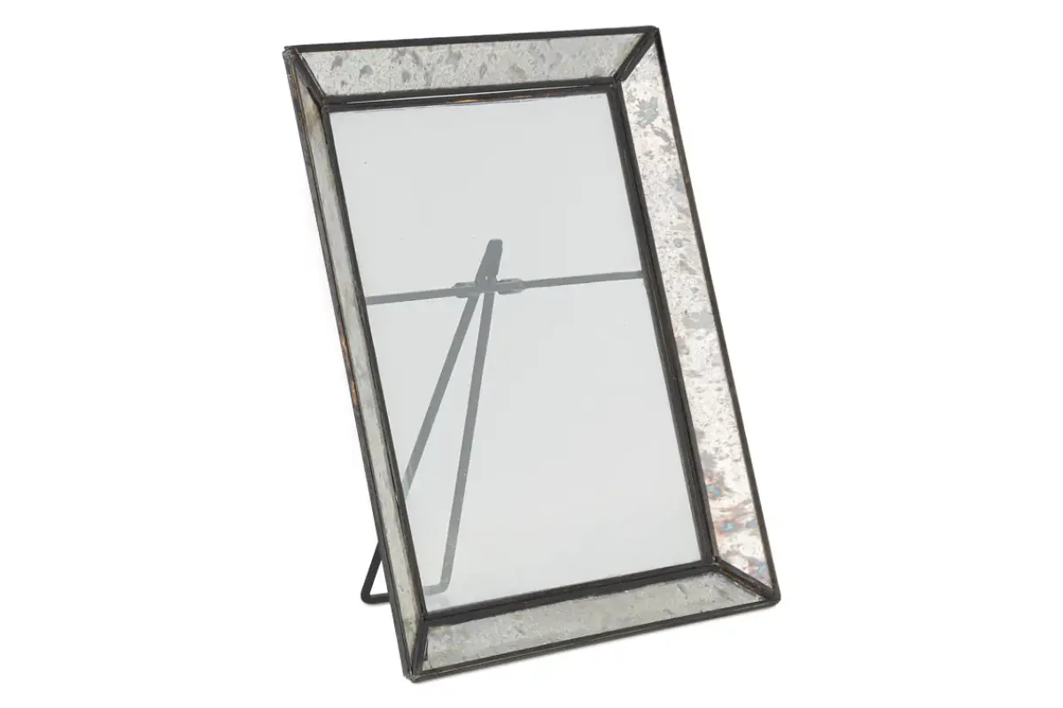 Decorative Home Accessories|Photo Frames^Nkuku Yash Antique Glass & Iron Photoframe - Antique Black