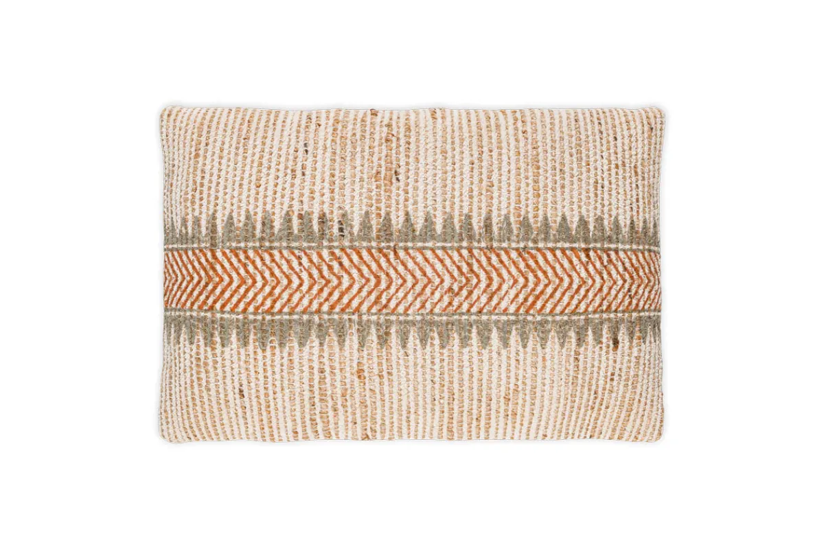 Bedroom Textiles|Cushions^Nkuku Zairya Jute & Cotton Cushion Cover - Natural & Rust