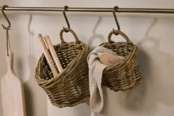Baskets|Kitchen Storage^Nkuku Zawar Rattan Hanging Baskets - Natural (Set of 2)