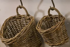 Baskets|Kitchen Storage^Nkuku Zawar Rattan Hanging Baskets - Natural (Set of 2)