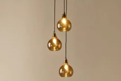 Statement Lighting|Pendant Lighting^Nkuku Ziva Recycled Glass Cluster Pendant - Light Smoke Brown Tonal Red