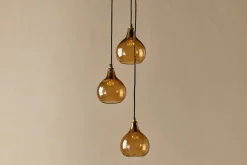 Statement Lighting|Pendant Lighting^Nkuku Ziva Recycled Glass Cluster Pendant -  Light Smoke Brown Tonal Red