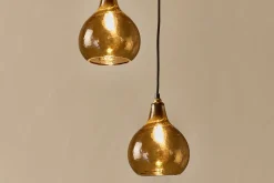 Statement Lighting|Pendant Lighting^Nkuku Ziva Recycled Glass Cluster Pendant - Light Smoke Brown Tonal Red