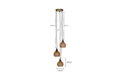Statement Lighting|Pendant Lighting^Nkuku Ziva Recycled Glass Cluster Pendant - Light Smoke Brown Tonal Red