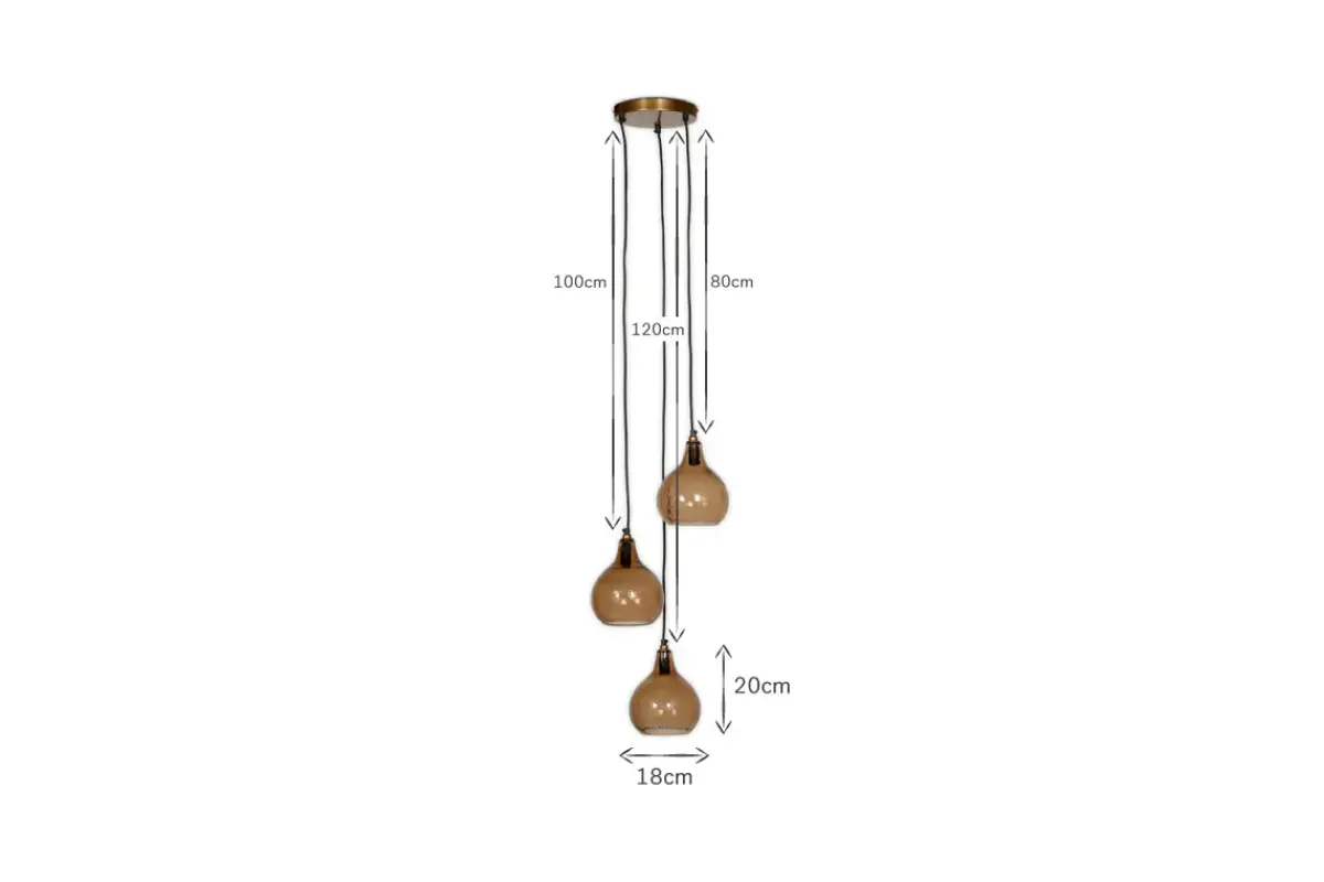 Statement Lighting|Pendant Lighting^Nkuku Ziva Recycled Glass Cluster Pendant - Light Smoke Brown Tonal Red