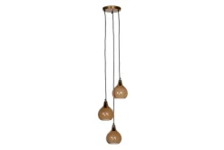 Statement Lighting|Pendant Lighting^Nkuku Ziva Recycled Glass Cluster Pendant - Light Smoke Brown Tonal Red