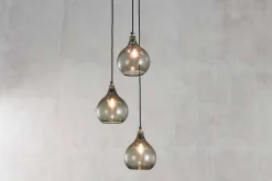 Statement Lighting|Pendant Lighting^Nkuku Ziva Recycled Glass Cluster Pendant - Green Smoke
