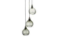 Statement Lighting|Pendant Lighting^Nkuku Ziva Recycled Glass Cluster Pendant - Green Smoke