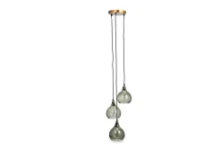 Statement Lighting|Pendant Lighting^Nkuku Ziva Recycled Glass Cluster Pendant - Green Smoke