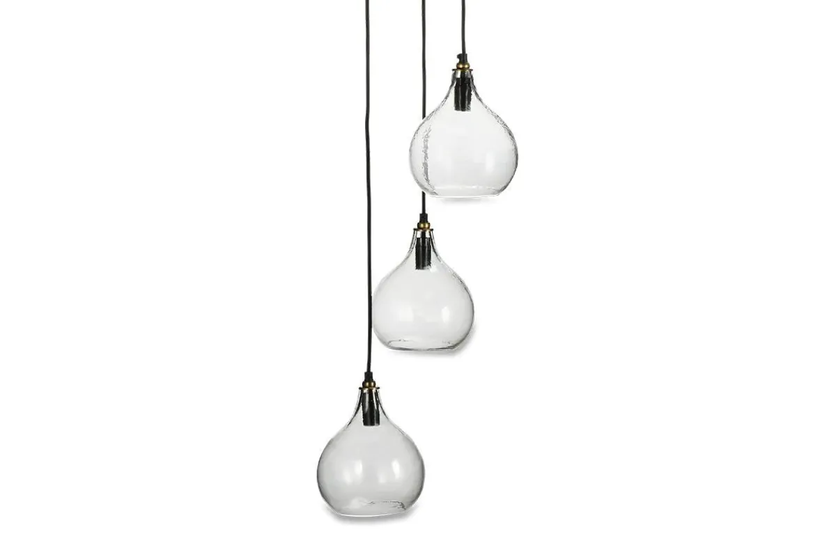 Statement Lighting|Pendant Lighting^Nkuku Ziva Recycled Glass Cluster Pendant - Clear