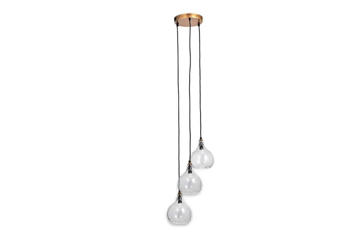 Statement Lighting|Pendant Lighting^Nkuku Ziva Recycled Glass Cluster Pendant - Clear