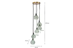 Statement Lighting|Pendant Lighting^Nkuku Ziva Statement Recycled Glass Cluster Pendant - Green Smoke