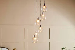 Statement Lighting|Pendant Lighting^Nkuku Ziva Statement Recycled Glass Cluster Pendant - Clear