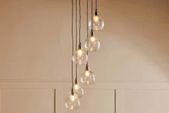 Statement Lighting|Pendant Lighting^Nkuku Ziva Statement Recycled Glass Cluster Pendant - Clear