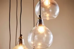 Statement Lighting|Pendant Lighting^Nkuku Ziva Statement Recycled Glass Cluster Pendant - Clear