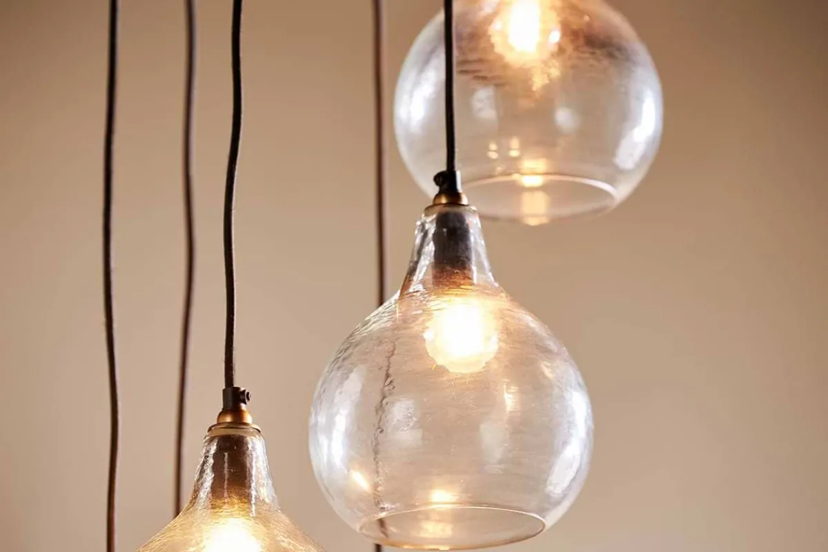Statement Lighting|Pendant Lighting^Nkuku Ziva Statement Recycled Glass Cluster Pendant - Clear