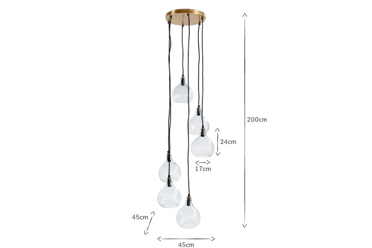 Statement Lighting|Pendant Lighting^Nkuku Ziva Statement Recycled Glass Cluster Pendant - Clear